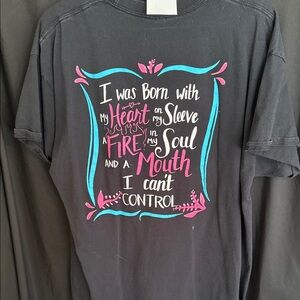 #14 Gildan Black Tee with Pink and Blue Graphic